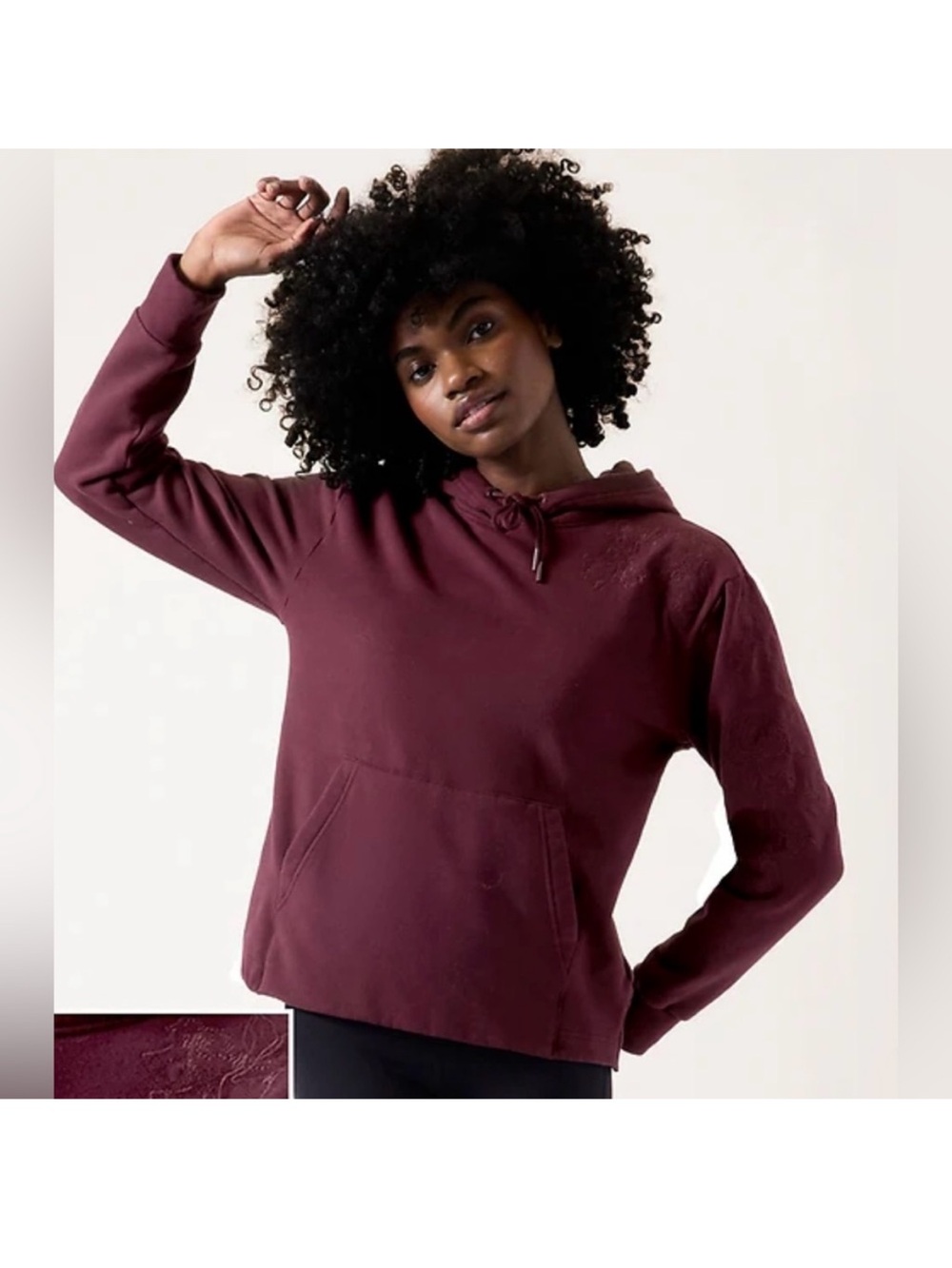 Athleta Alya Floral Retroplush Hoodie